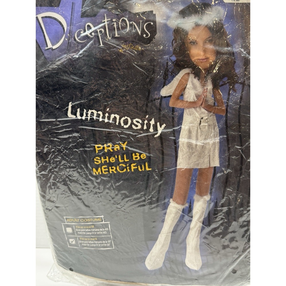 New Halloween Teens Luminosity Angel Costume Up To Size 9 Wings Light Up! Cool! - Picture 1 of 5